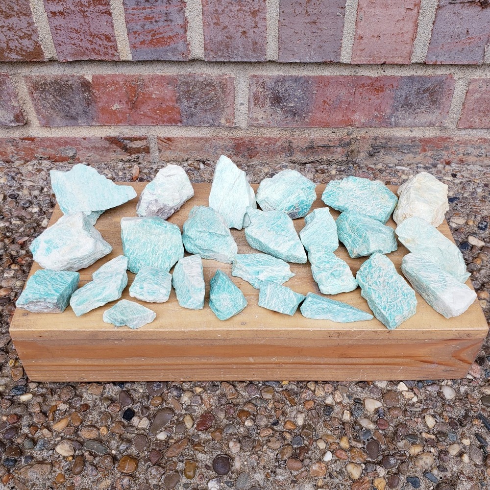 Lot of Natural Rough Amazonite Mineral, Amelia County Virginia 2 lbs 4 oz Estate